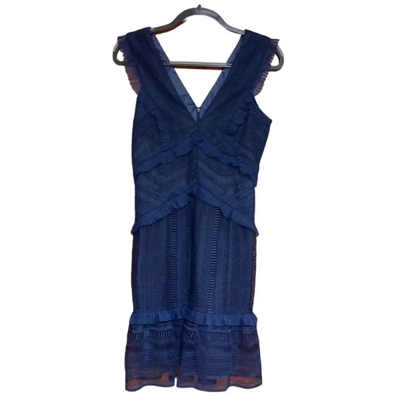 BARDOT Kristen Lace Sheath Dress Navy Size 6 - Picture 1 of 9